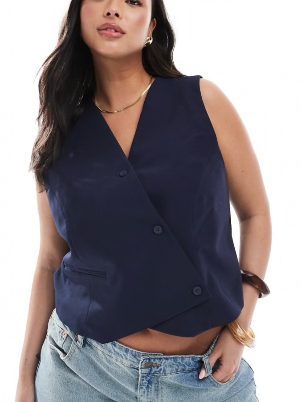 ASOS - ONLY Curve asymmetric detail vest
